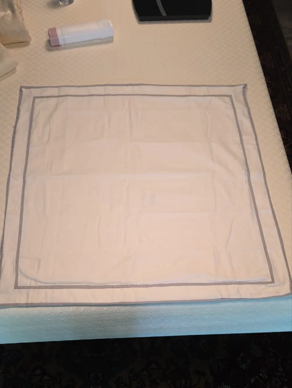 White Decorative Euro Sham with Gray Border - Home Bedding